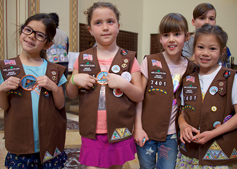 a group of girl scouts