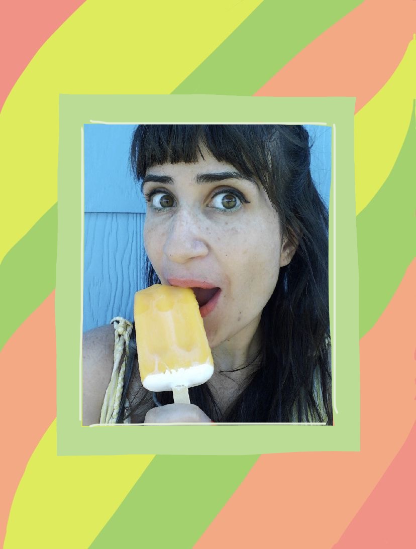 woman enjoying a frozen treat