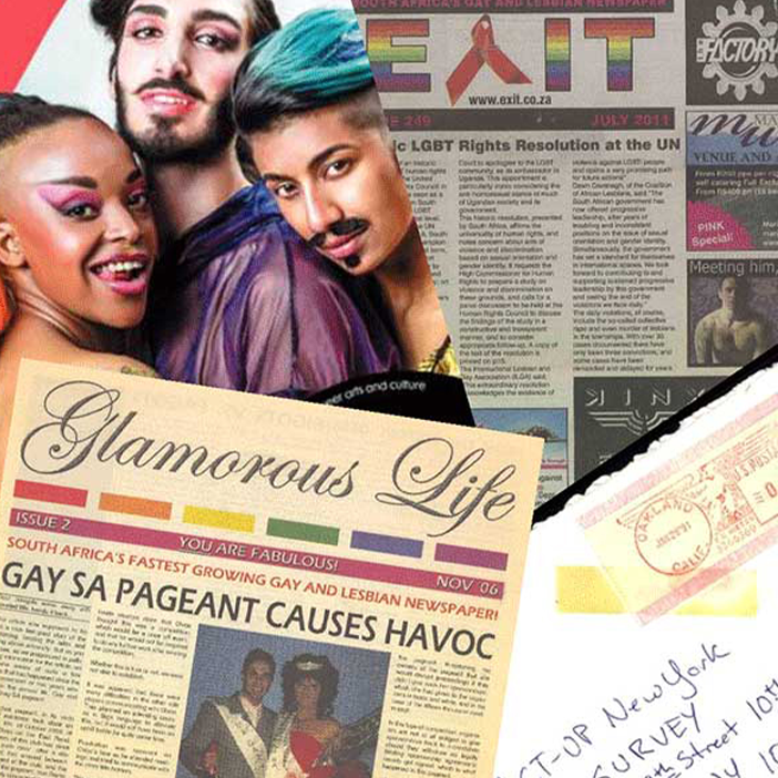 collage of archival materials on lgbt topic