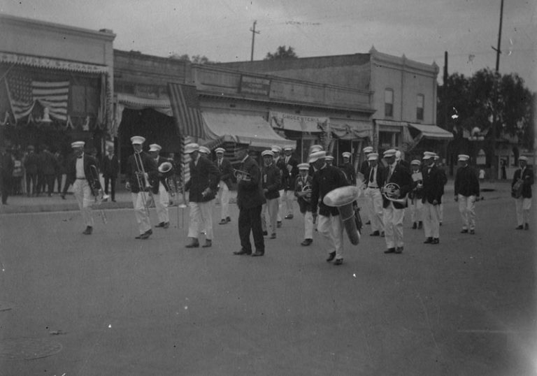 Marcelo Lopez and friends prepare to take part in a Fourth of July parade.