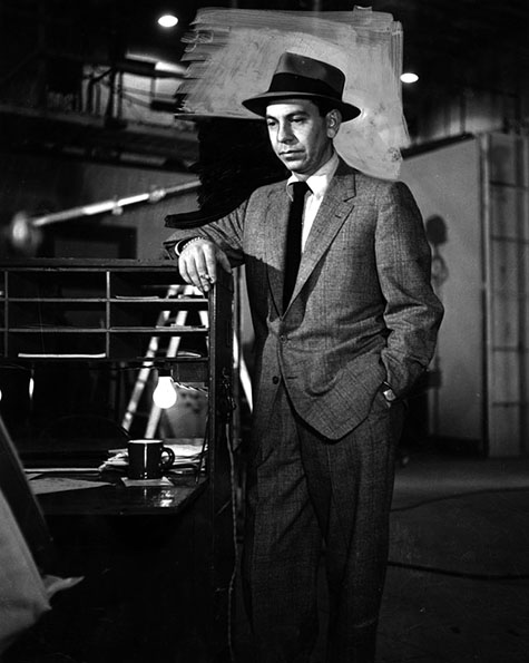 August 23, 1954, Jack Webb on set