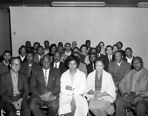 The Urban League of Los Angeles poses for a photo, with Perry Parks, its president, seated second from left in the front row.