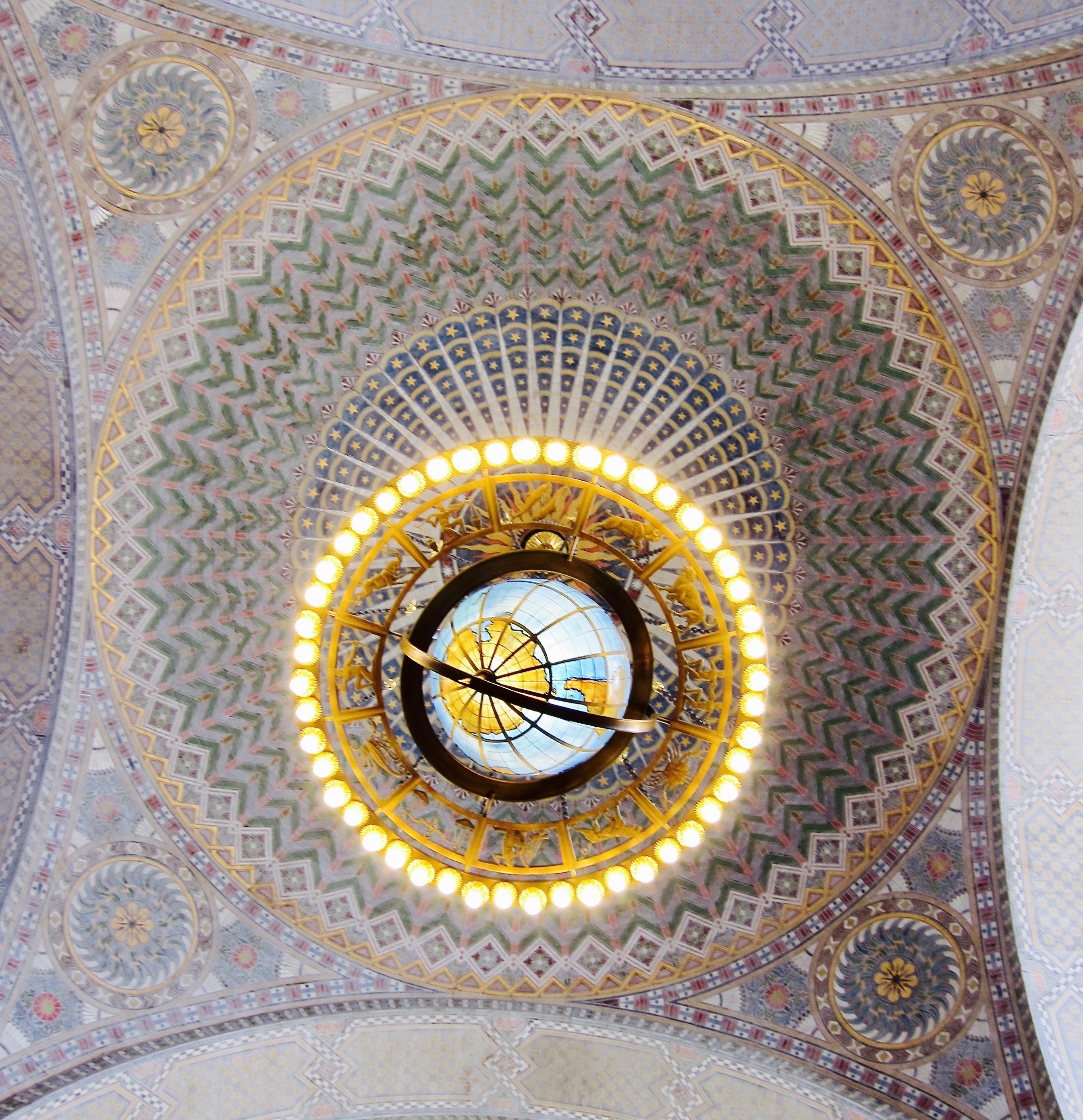 Garnsey's Rotunda ceiling features repeated chevrons