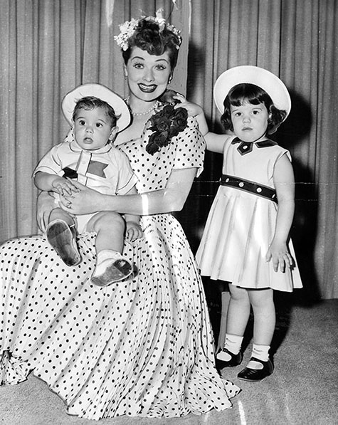 Lucille Ball wears a special Mother's Day rose