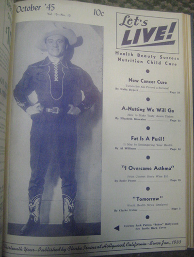 Let's Live magazine cover with Cowboy Jack Patton