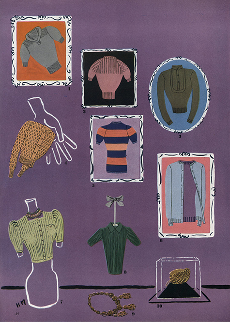 painting of sweaters in frames