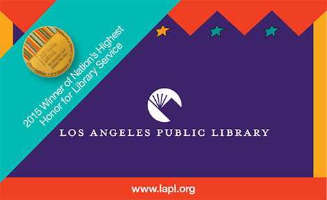 2016 library card commemorating the library winning the 2015 National Medal for Museum and Library Services