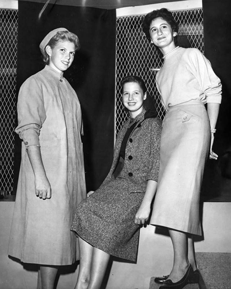 Shown modeling fall fashions are Sandie Bingaman, Sonia Dennis and Jane Bum Balugh