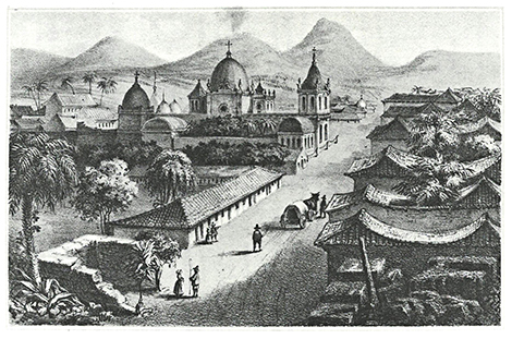 sketch dated July 2, 1857 of a church