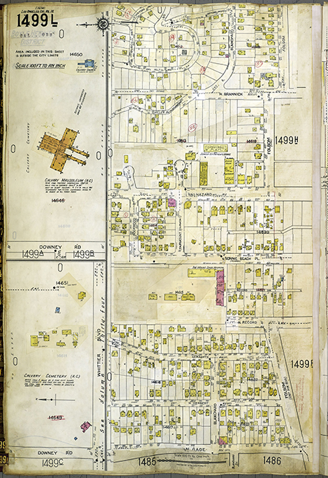 New Calvary grounds Sanborn Fire Insurance atlas volume 14, 1930