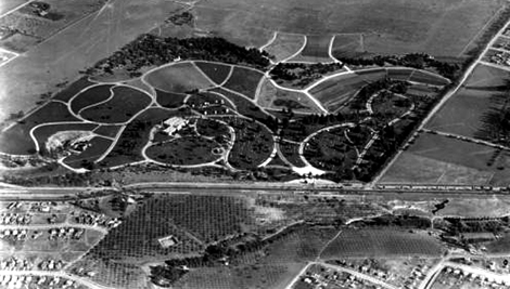  Inglewood Park cemetery in an early aerial photo