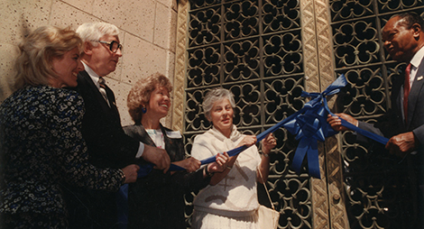Mayor Tom Bradley and others at library rededication