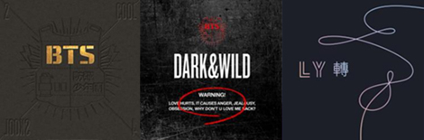 3 album covers from BTS