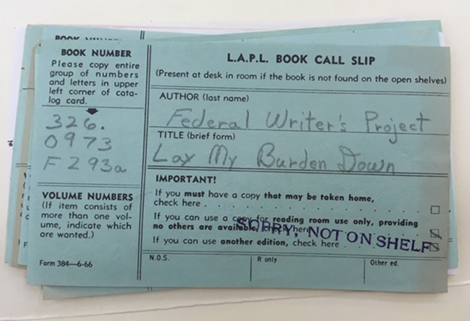 A pile of Butler’s library call slips