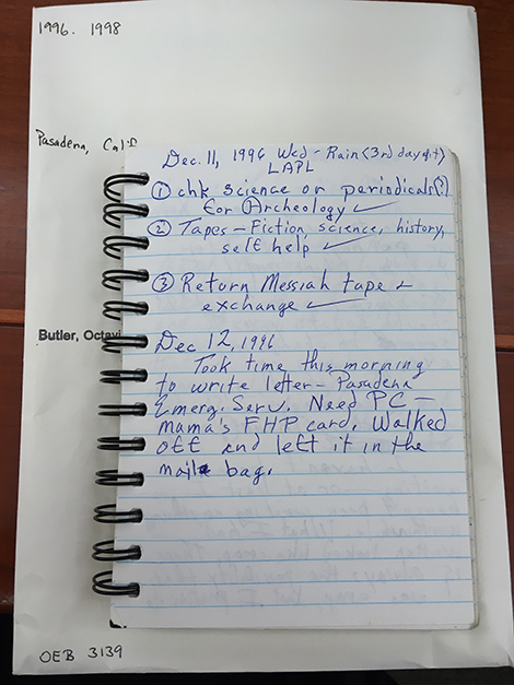 Butler’s to-do list from1996