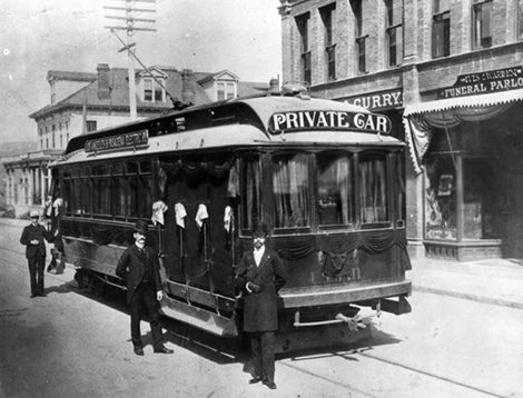 Private funeral streetcar