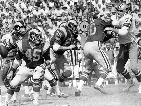 A scene from the Los Angeles Rams vs Dallas Cowboys game. Photo dated: October 14, 1973.