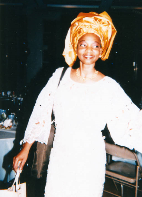 Tola Harris attends a wedding reception. The photo is dated November 9, 1996.