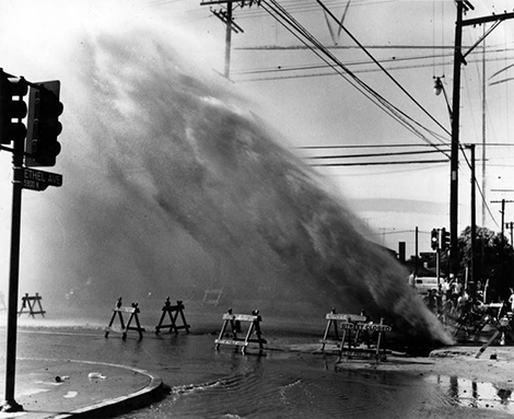 Valley geyser gushes