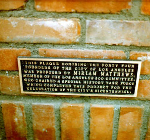 Miriam Matthews plaque underneath Founders Plaque