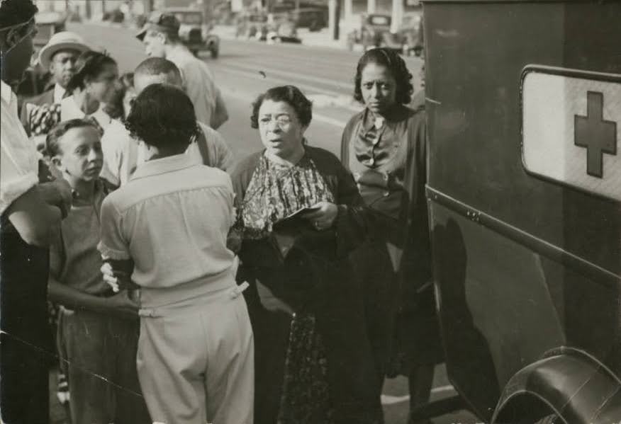 Charlotta Bass assists the Red Cross, Los Angeles, ca. 1931