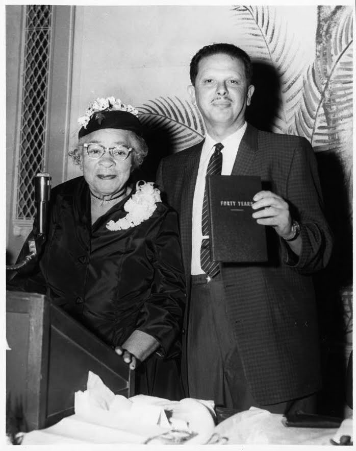 Charlotta Bass and Ben Margolis at a publication party