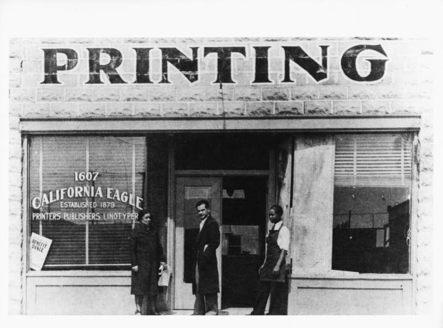 Charlotta (left) with California Eagle employees ca. 1930