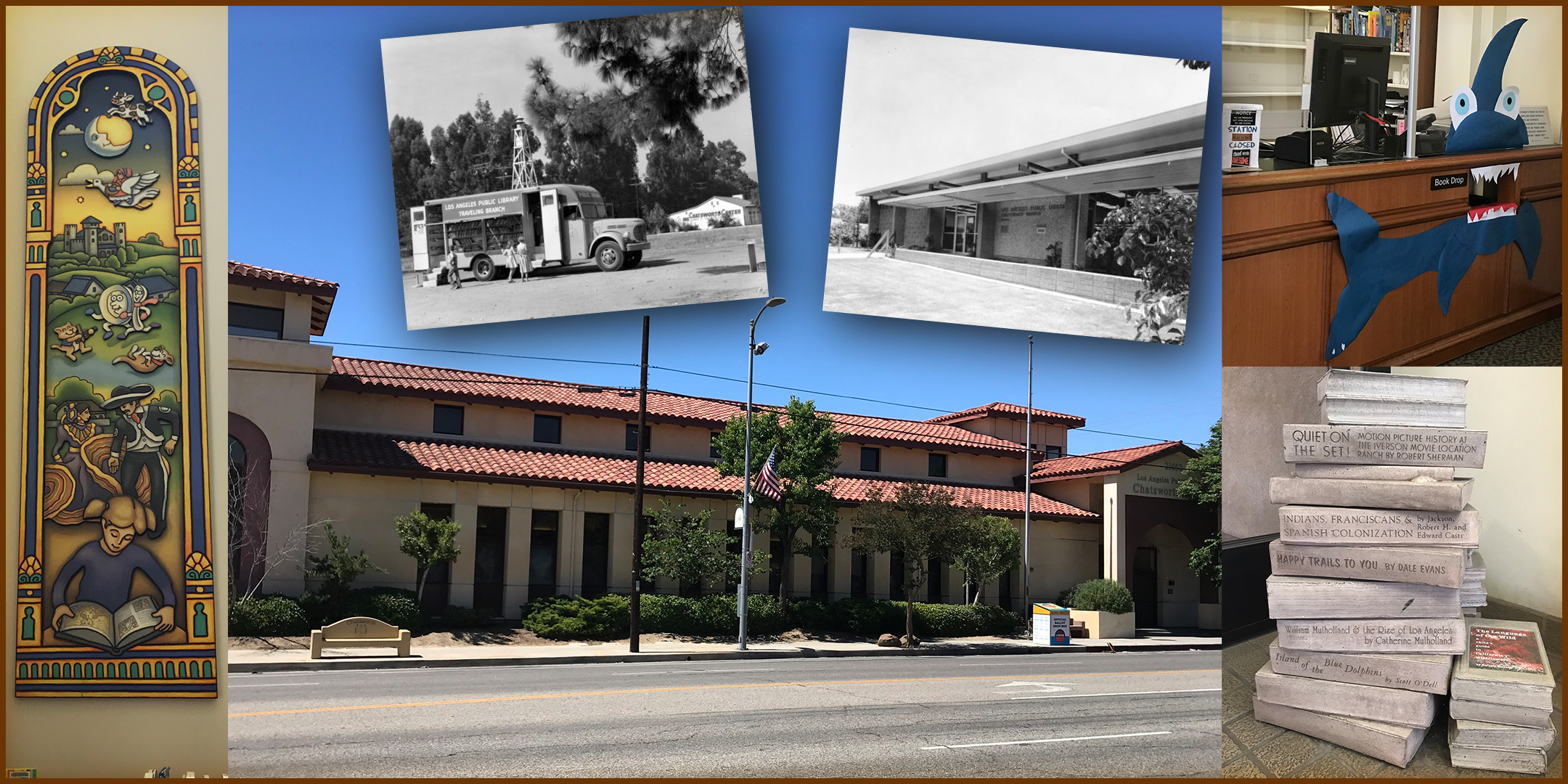Los Angeles Public Library bookmobile at Chatsworth Center