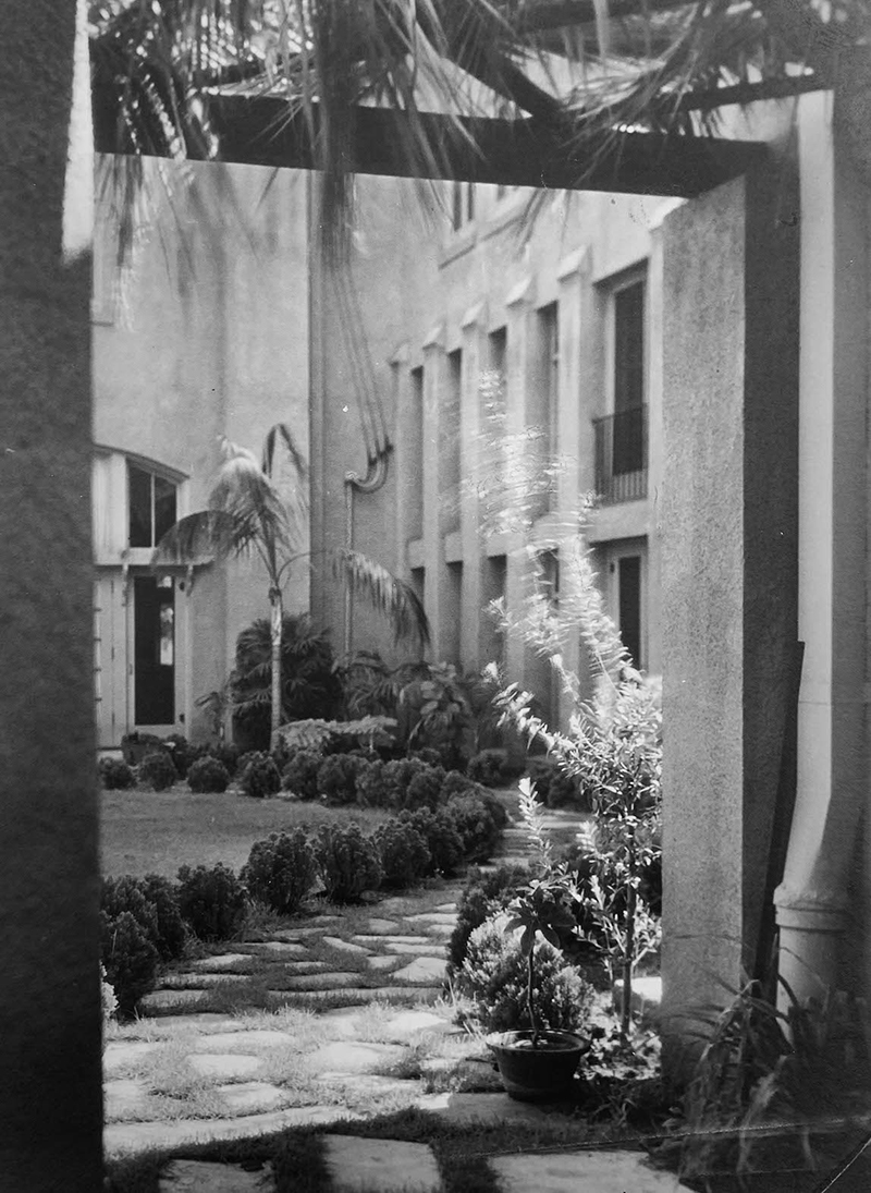 Path through the patio garden at the Hollywood Branch Libra