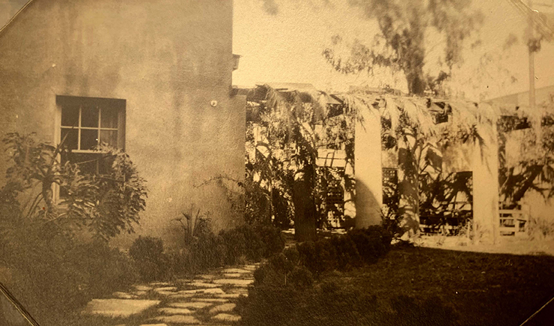 Path through the patio garden at Hollywood Branch Library 