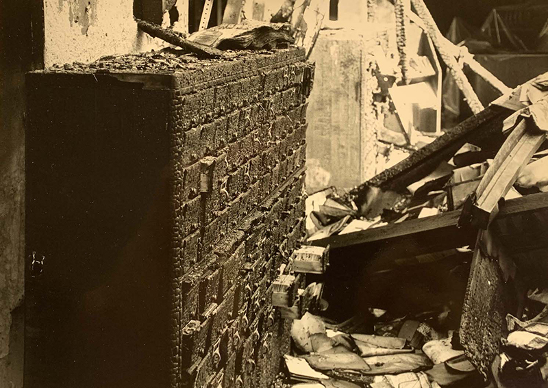 Card catalog burned in the April 13, 1982 arson fire at the Hollywood Branch Library