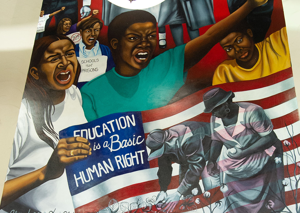 middle portion of the mural