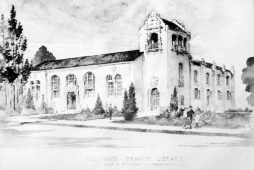 Artist’s rendering of the (1923) Hollywood Branch Library