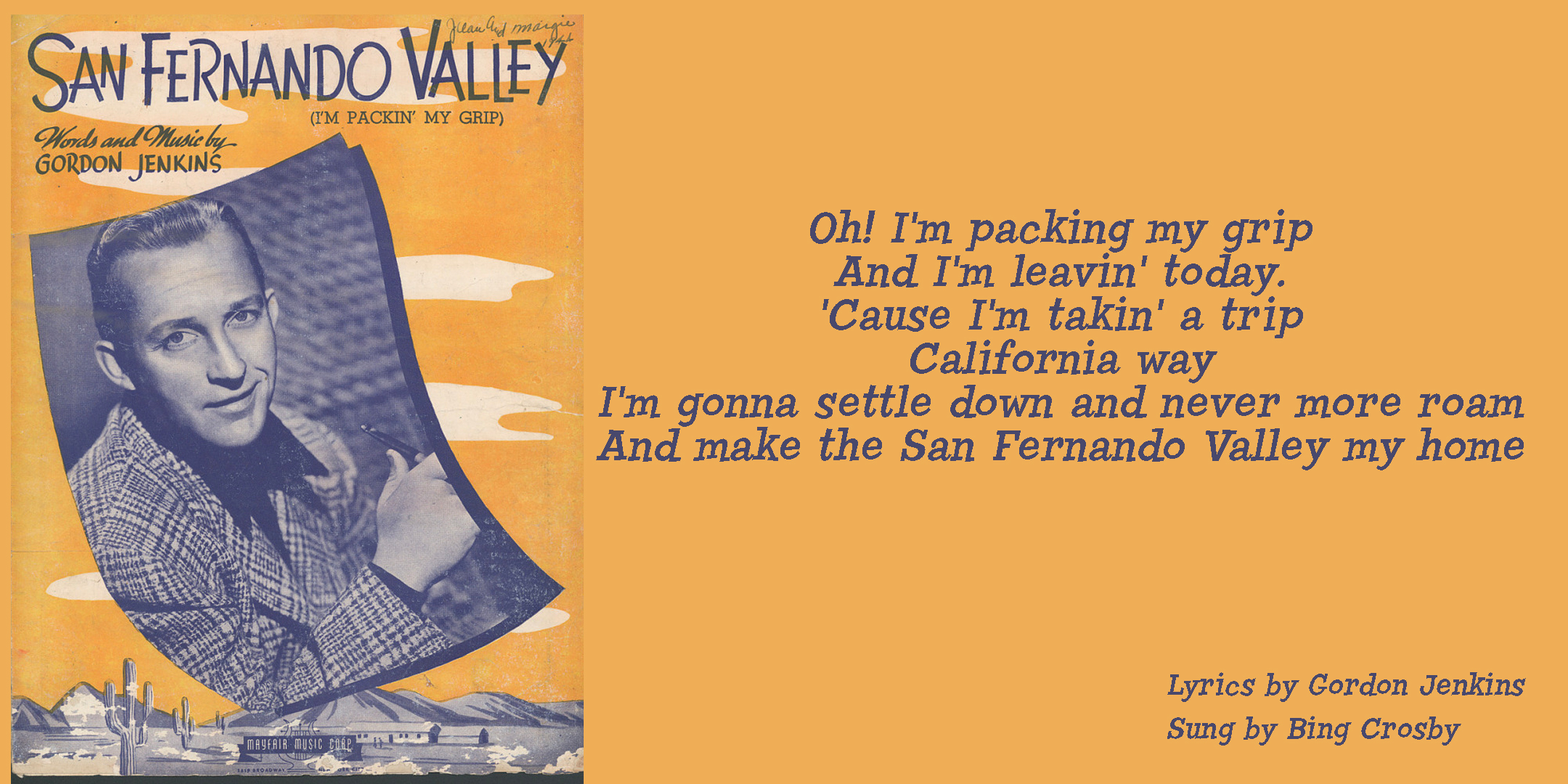 Sheet music for “San Fernando Valley”