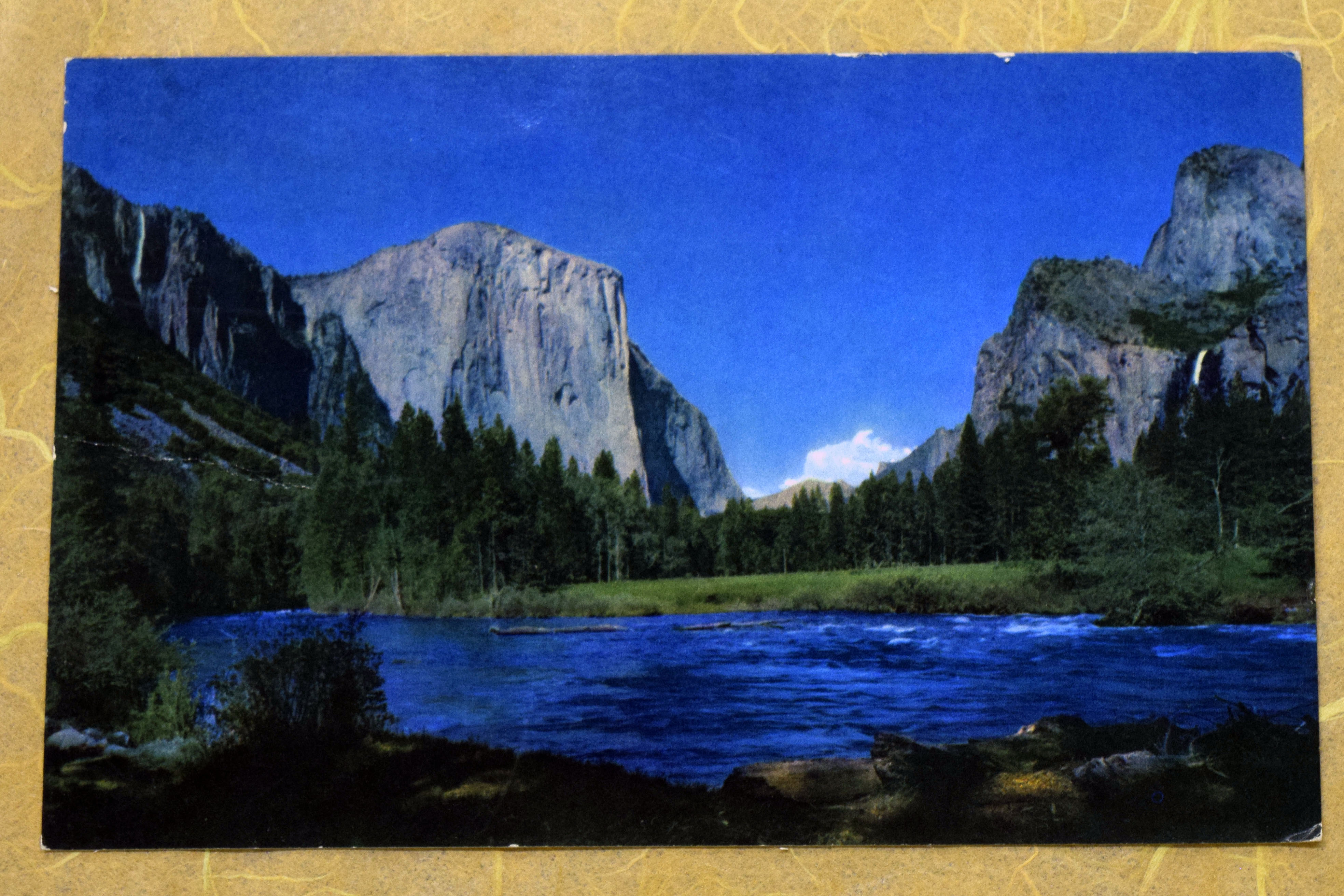  photograph of the majestic El Capitan mountain found at Yosemite on its front