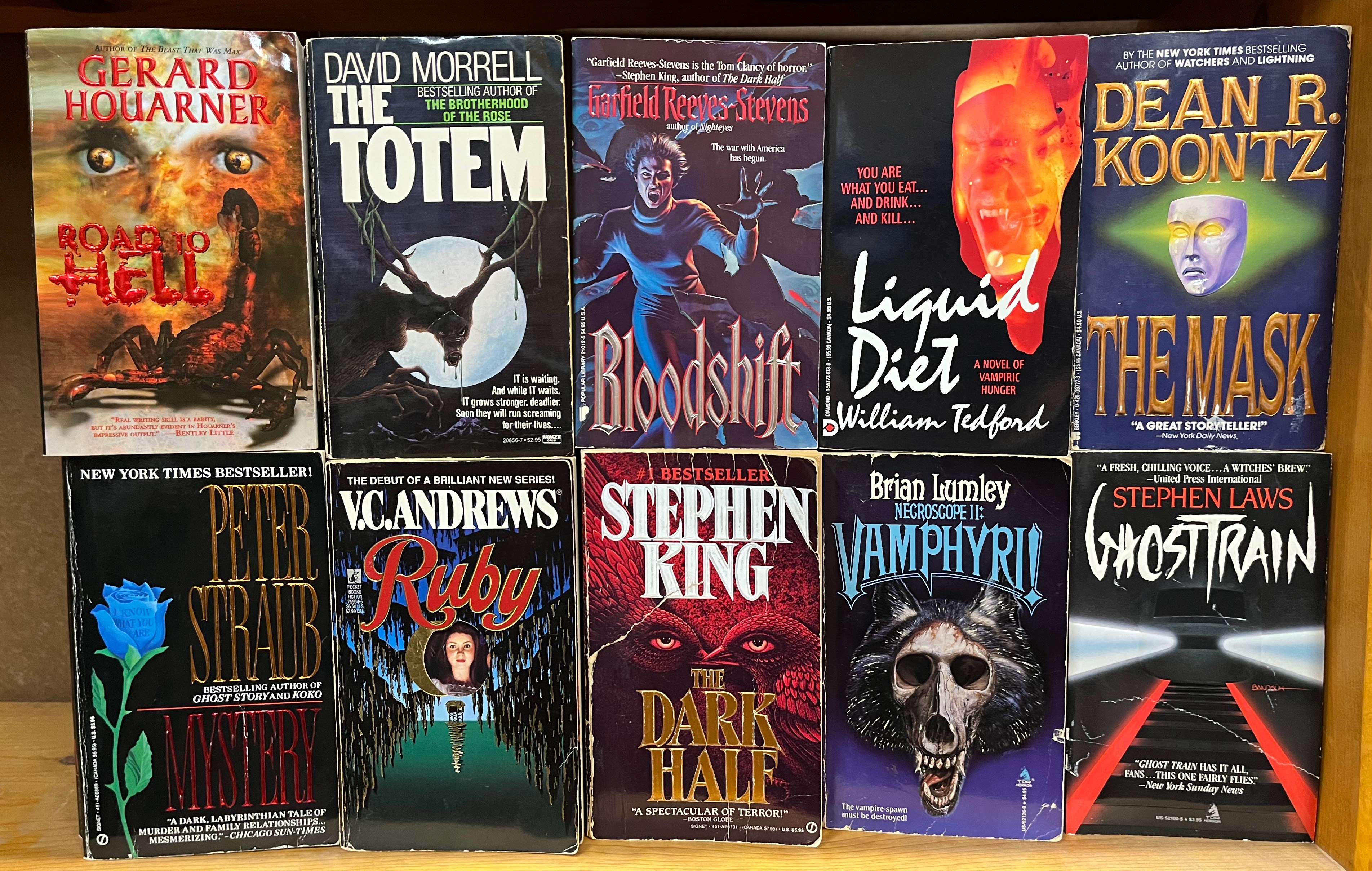 Horror novels, photo by author