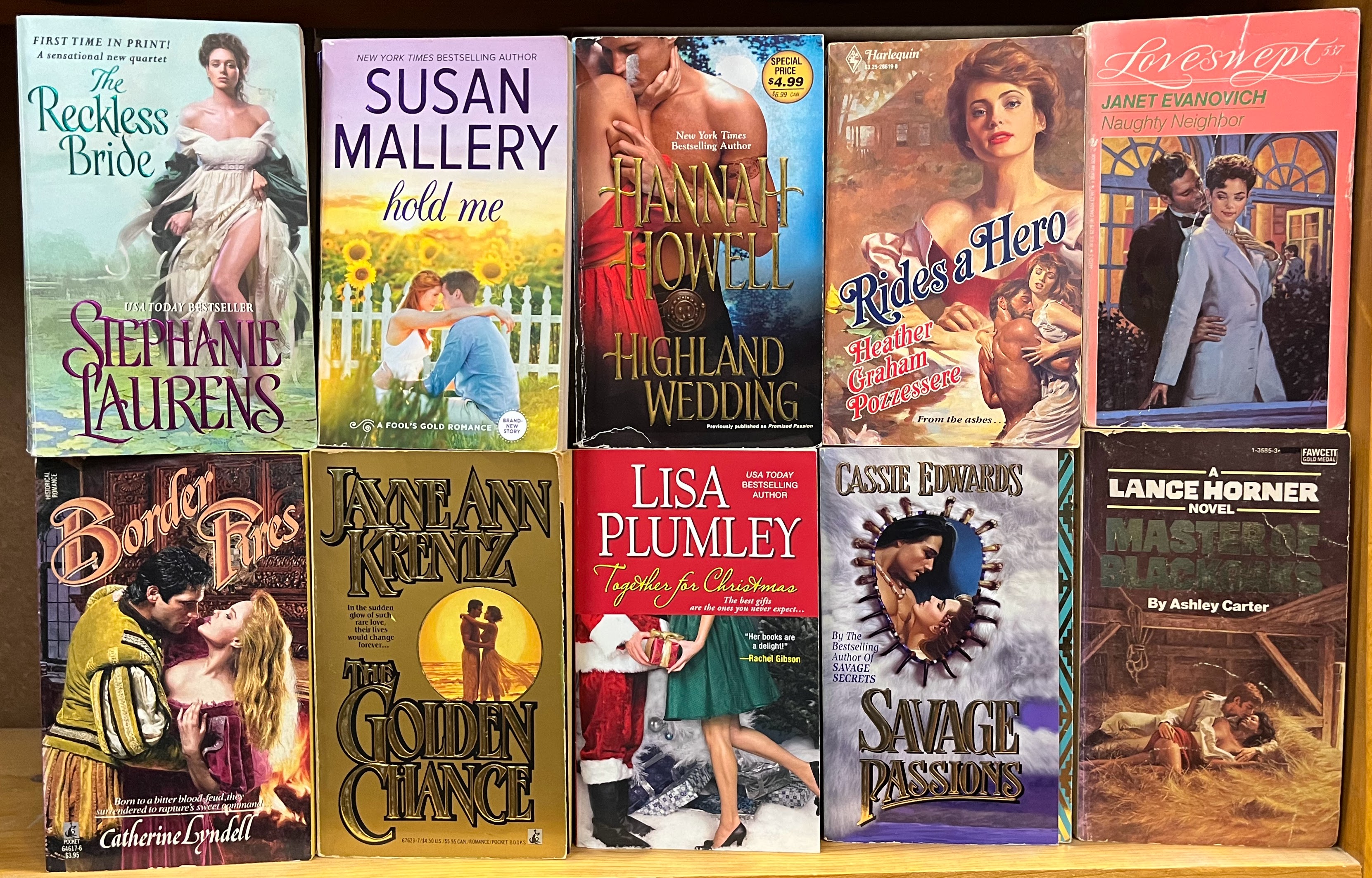 Romance novels, photo by author