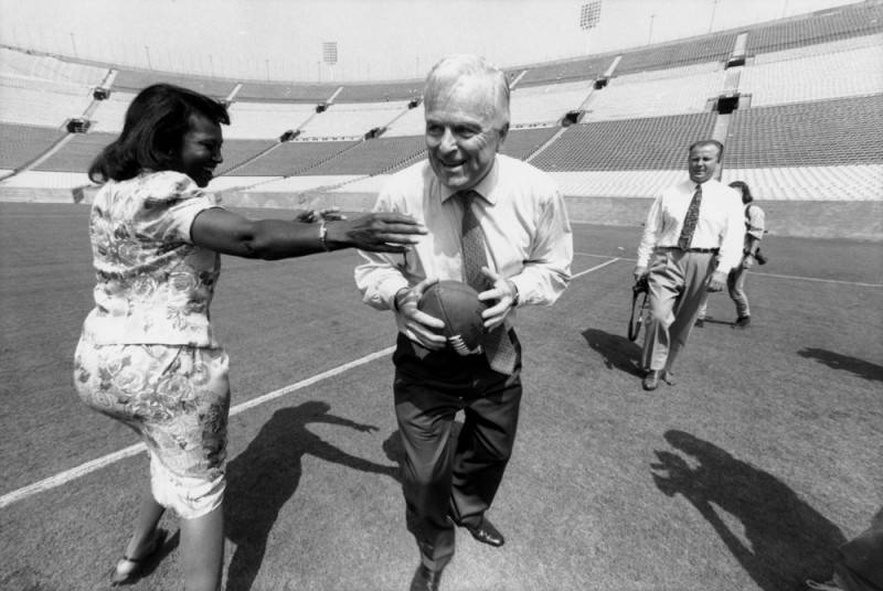 Richard Riordan with football