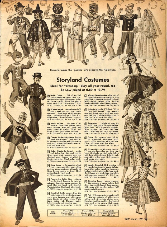 Storyland Costumes, Sears, Roebuck and Co. Fall and Winter Catalog, 1959