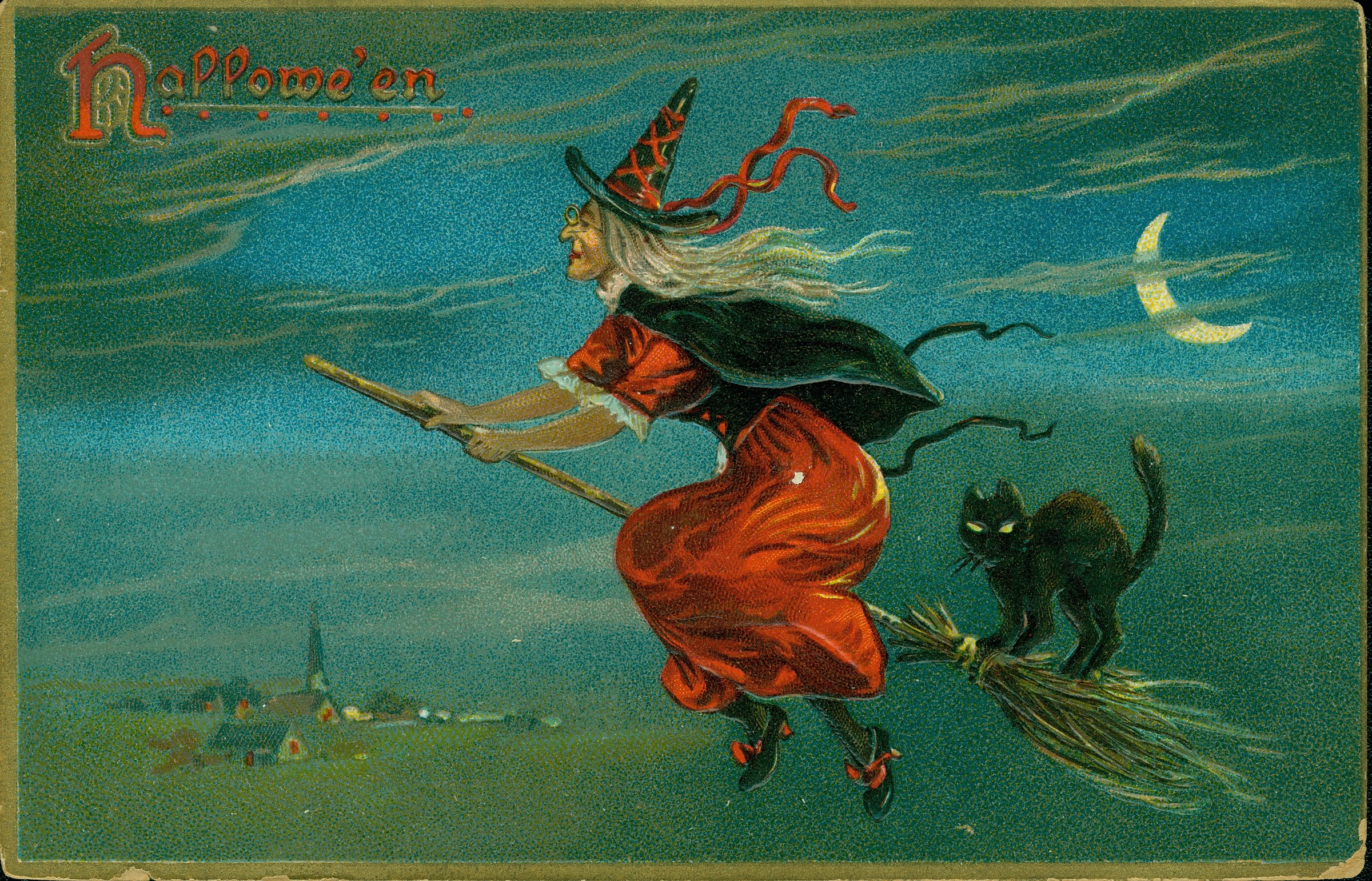 Vintage Halloween postcard, circa 1900-1920