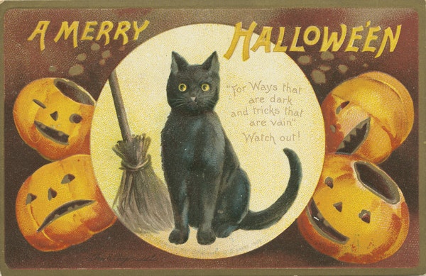 Vintage Halloween postcard, circa 1900-1920