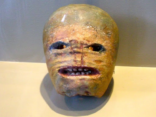 A jack-o’-lantern carved from a turnip in 1903