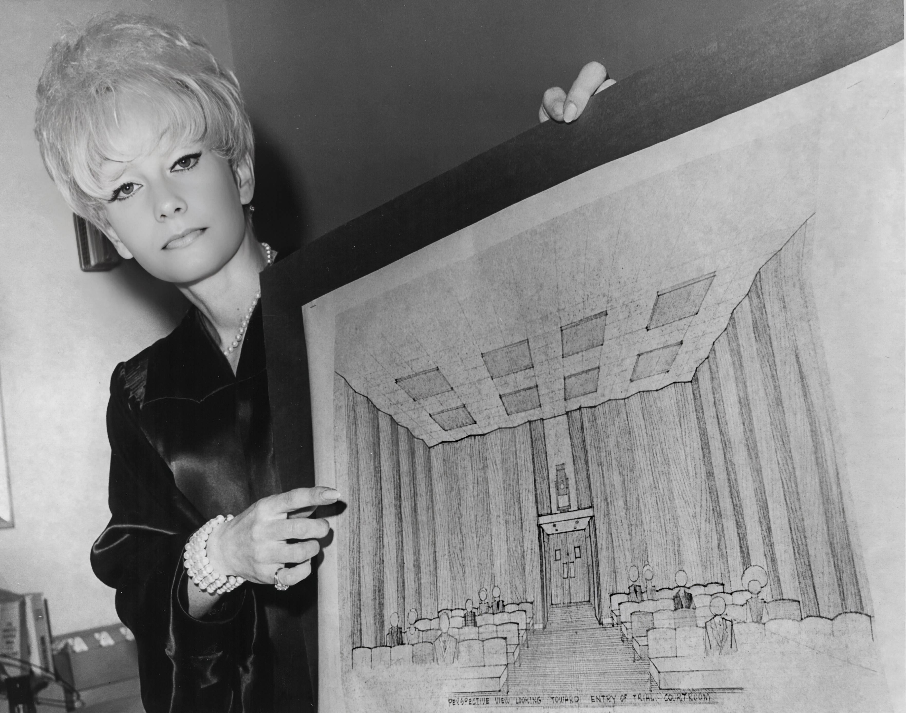 Judge Noel Cannon shows sketches of a new L.A. traffic center