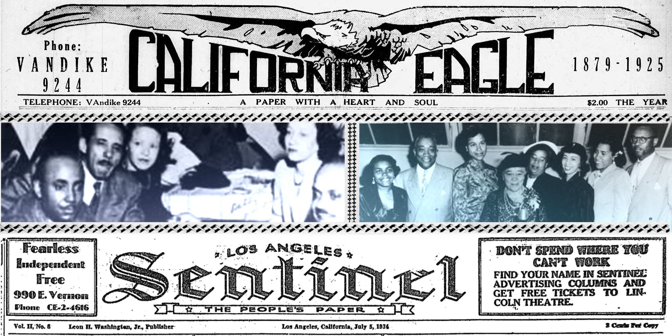 Masthead of California Eagle newspaper