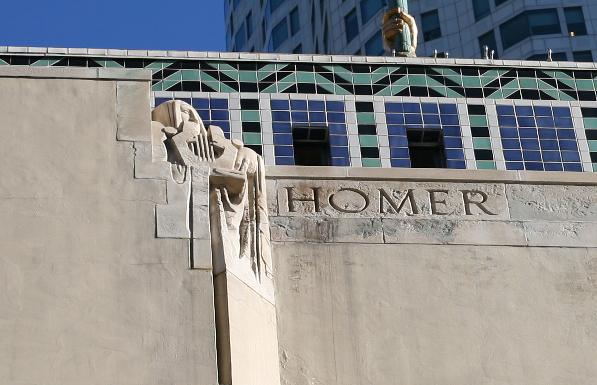 Homer depicted with a lyre