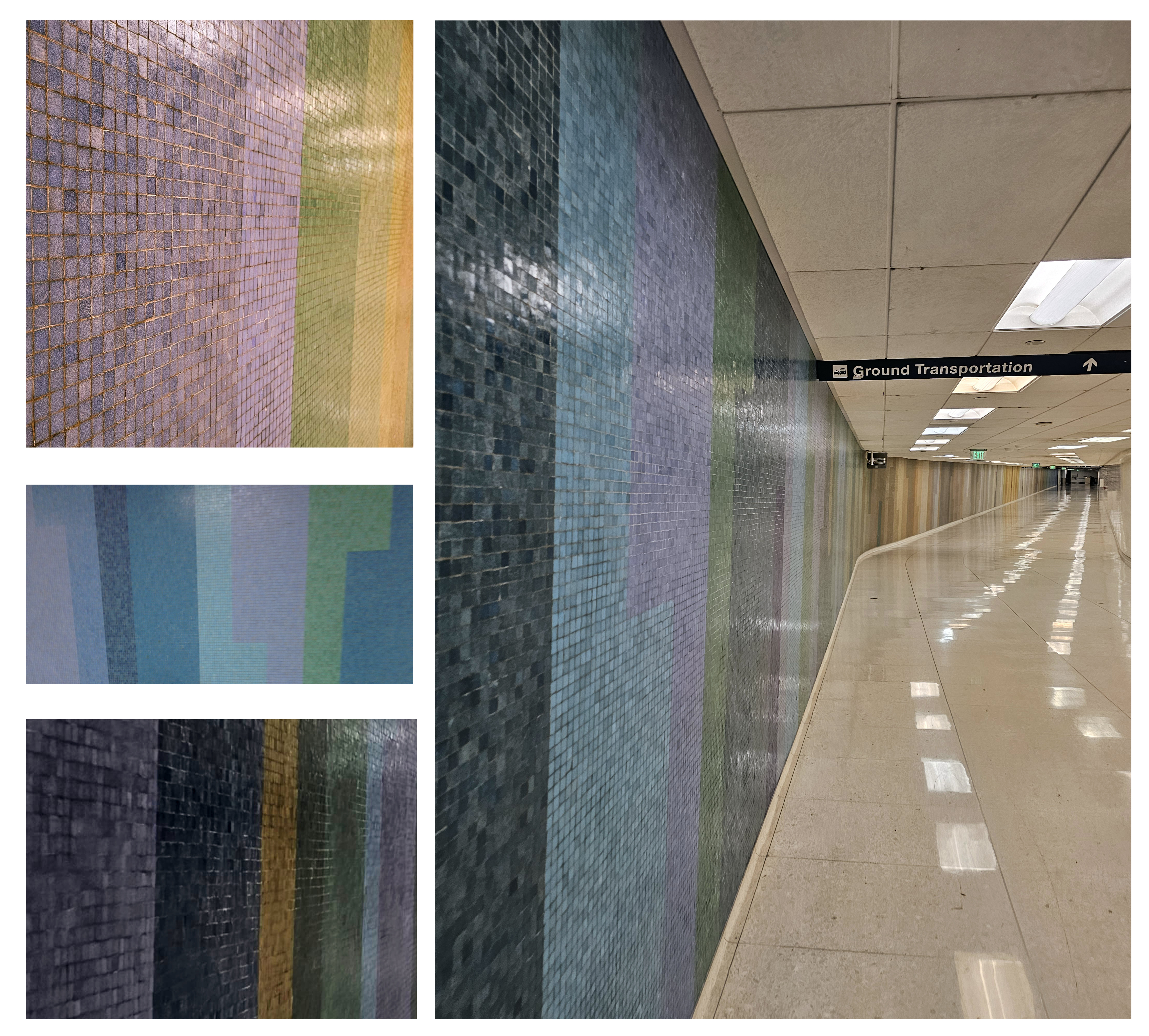 collage of photos of the lax tunnel mural