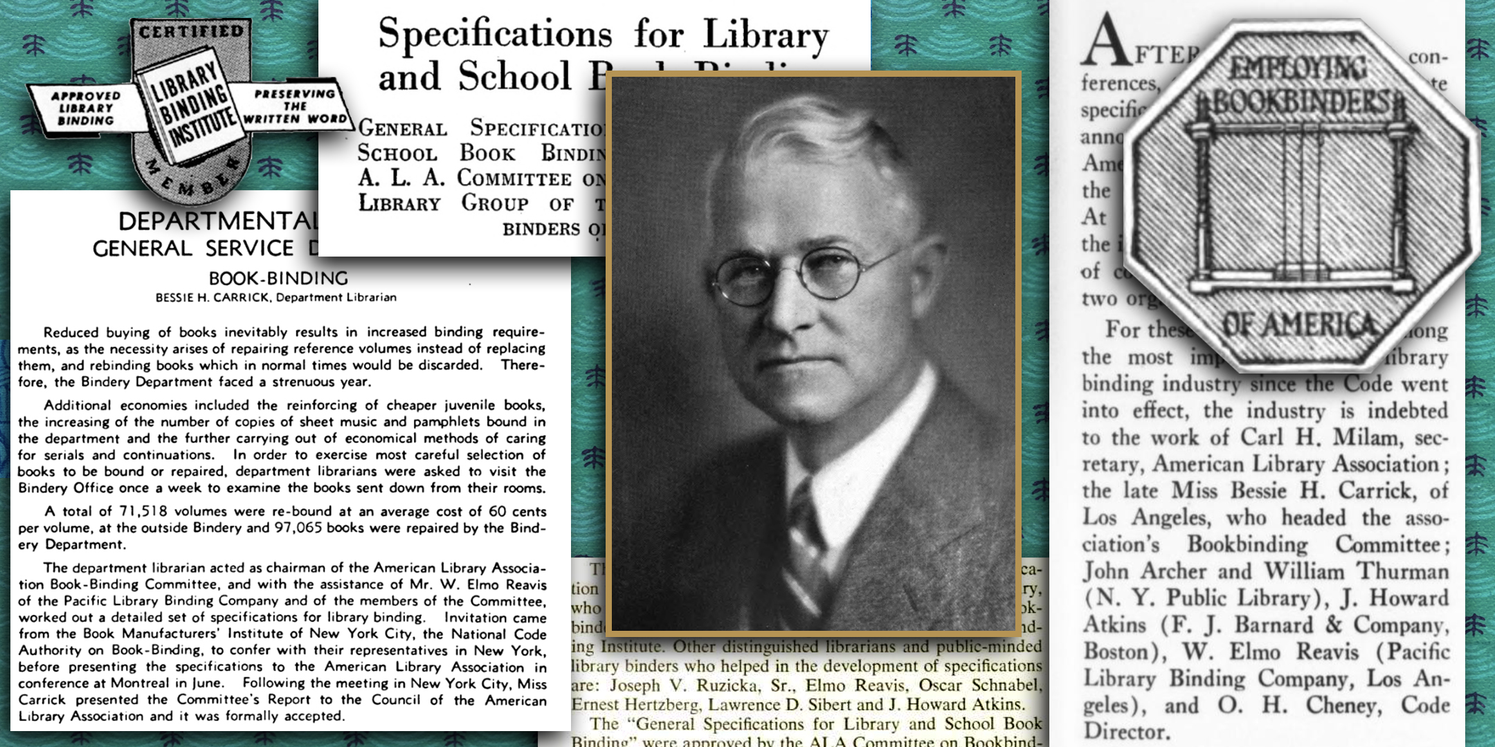 Portrait of W. Elmo Reavis from the Employing Bookbinders of America