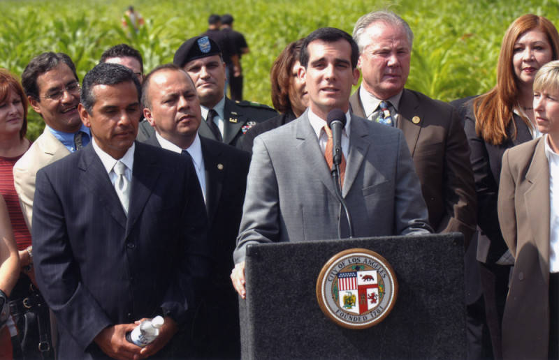 Eric Garcetti and Antonio Villaraigosa
