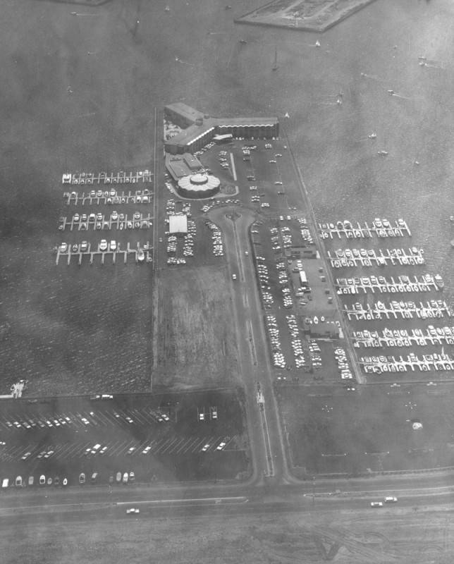 Aerial view of the harbor at Marina del Rey, California.