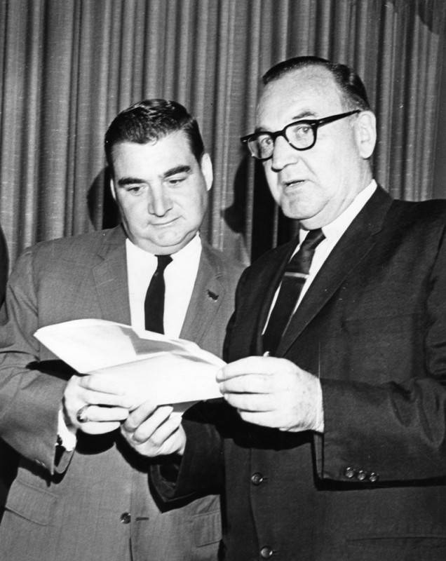 Sen. Pierre Salinger and Gov. Edmund G. Brown